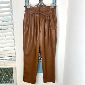Do+Be Toffee Brown Faux Leather Crop Pants